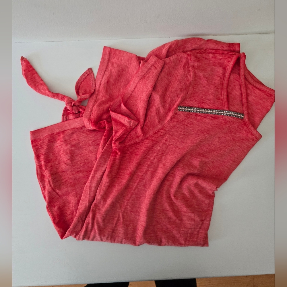 Juicy Couture Pink Rhinestone Cutout Tee – Size XL - Picture 6 of 6